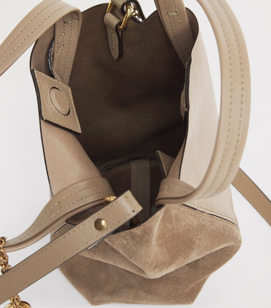 Chloé Small Leather-Suede Spin Tote Bag