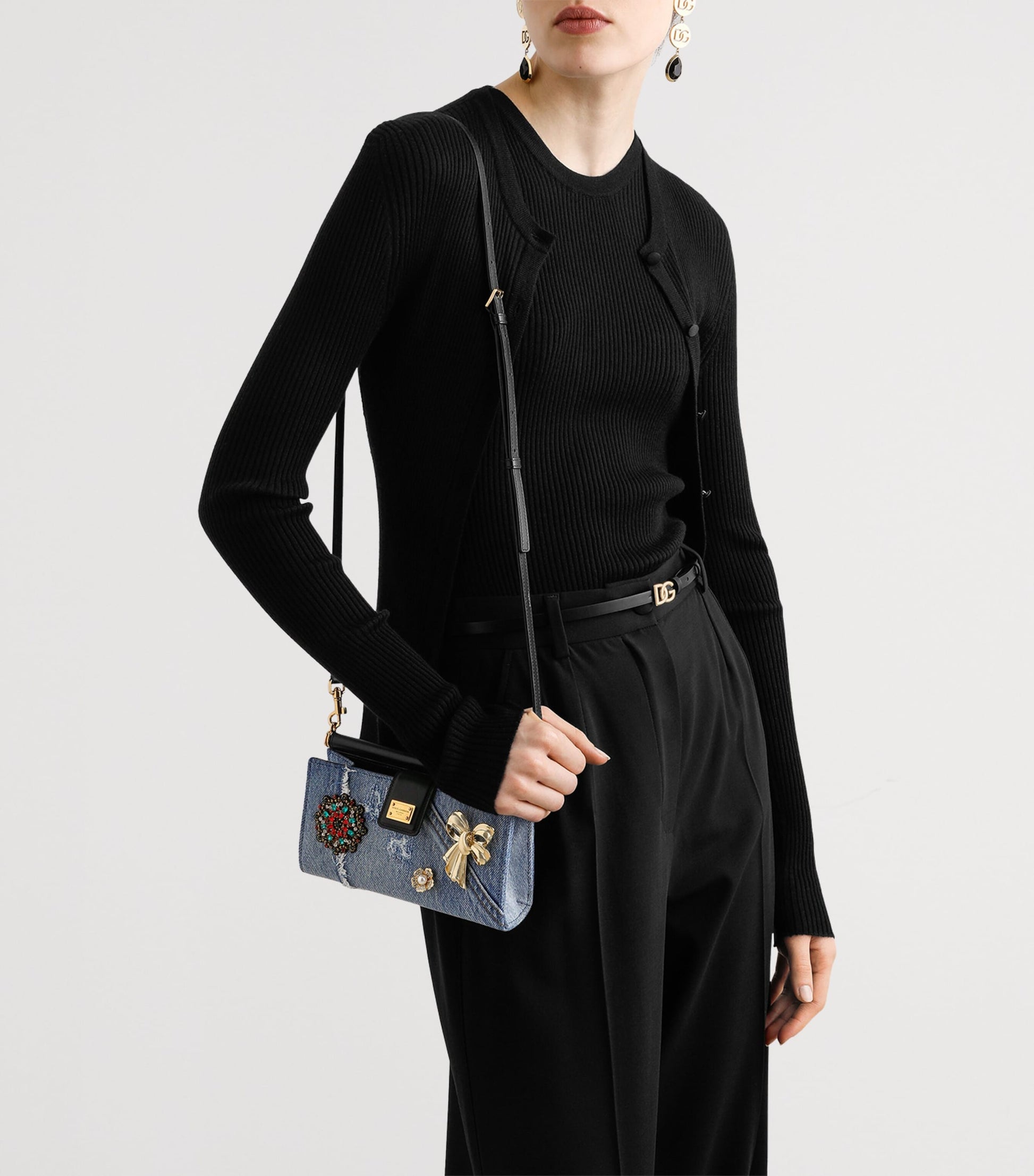 Dolce & Gabbana Multi Denim Embellished Mini Bag