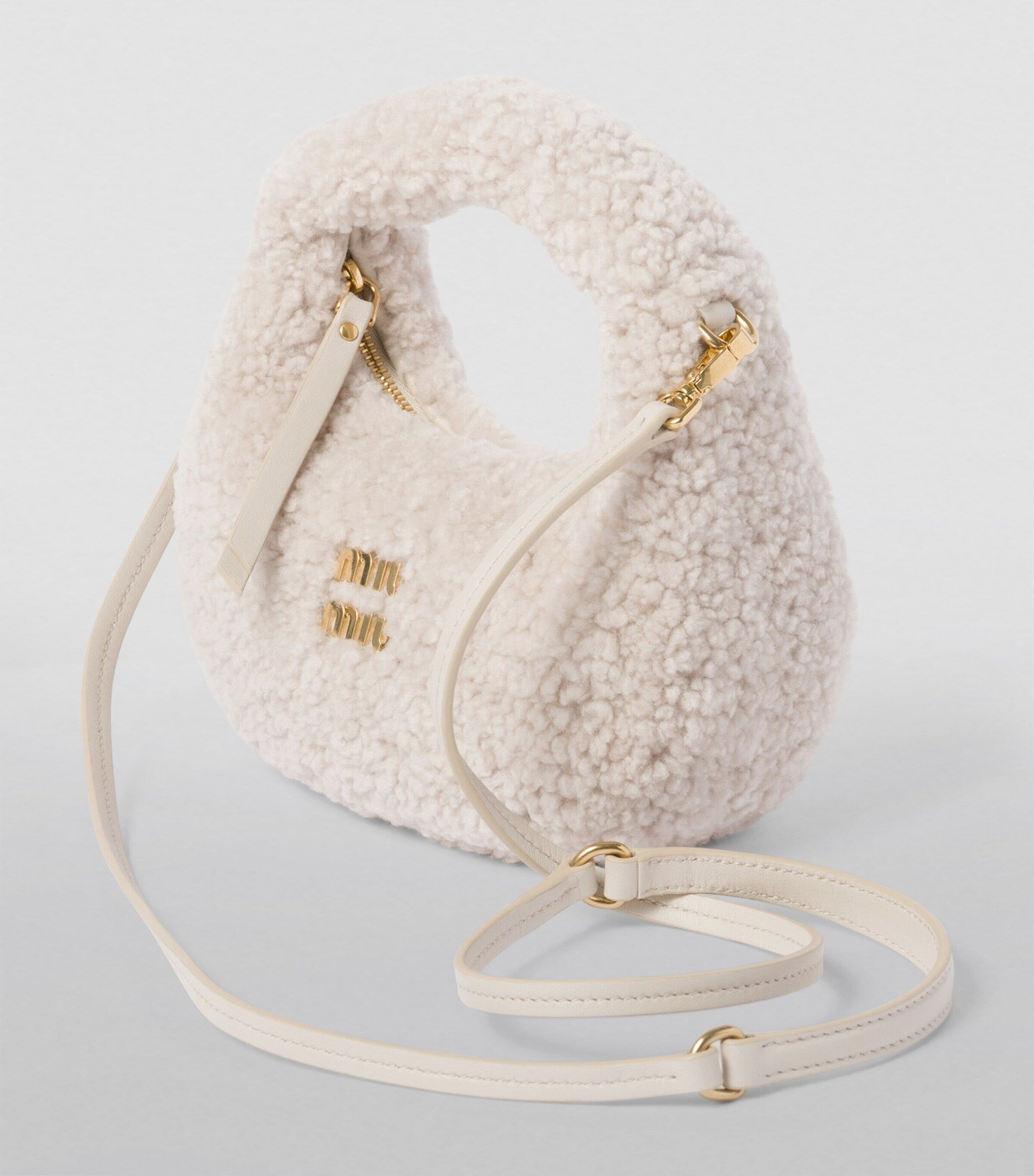 Mini Shearling Wander Top-Handle Bag