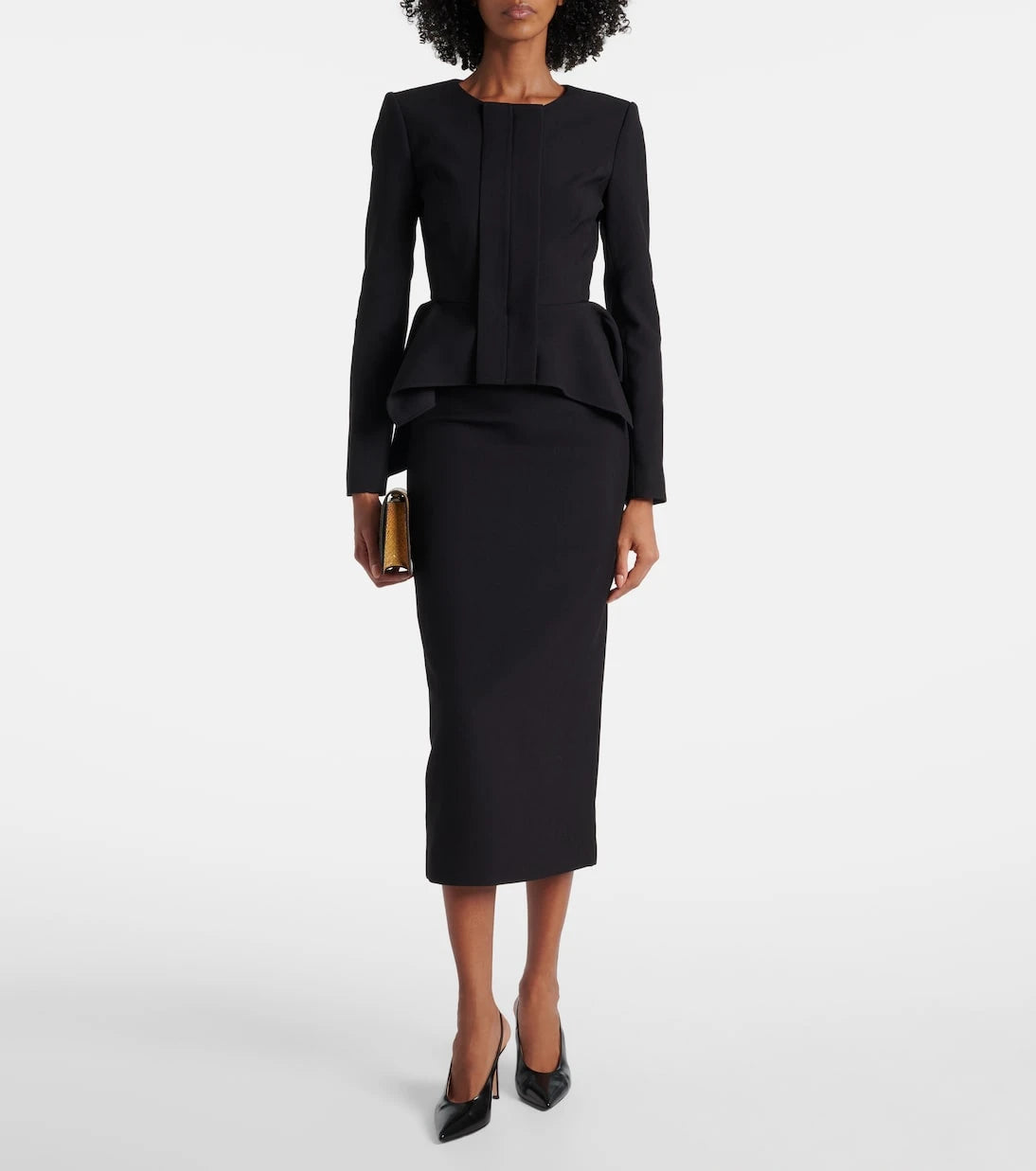 Roland Mouret - Pencil crêpe midi skirt