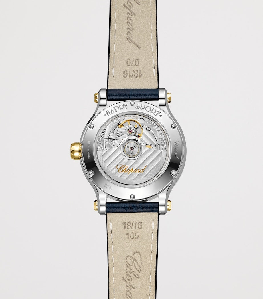 Yellow Gold, Stainless Steel and Diamond Happy Sport Watch 36mm