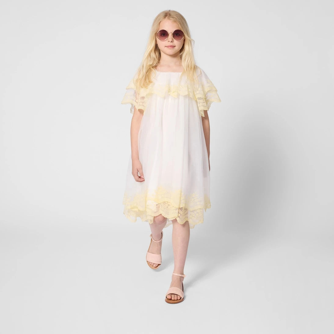 Chloé Kids - Embroidered tulle dress
