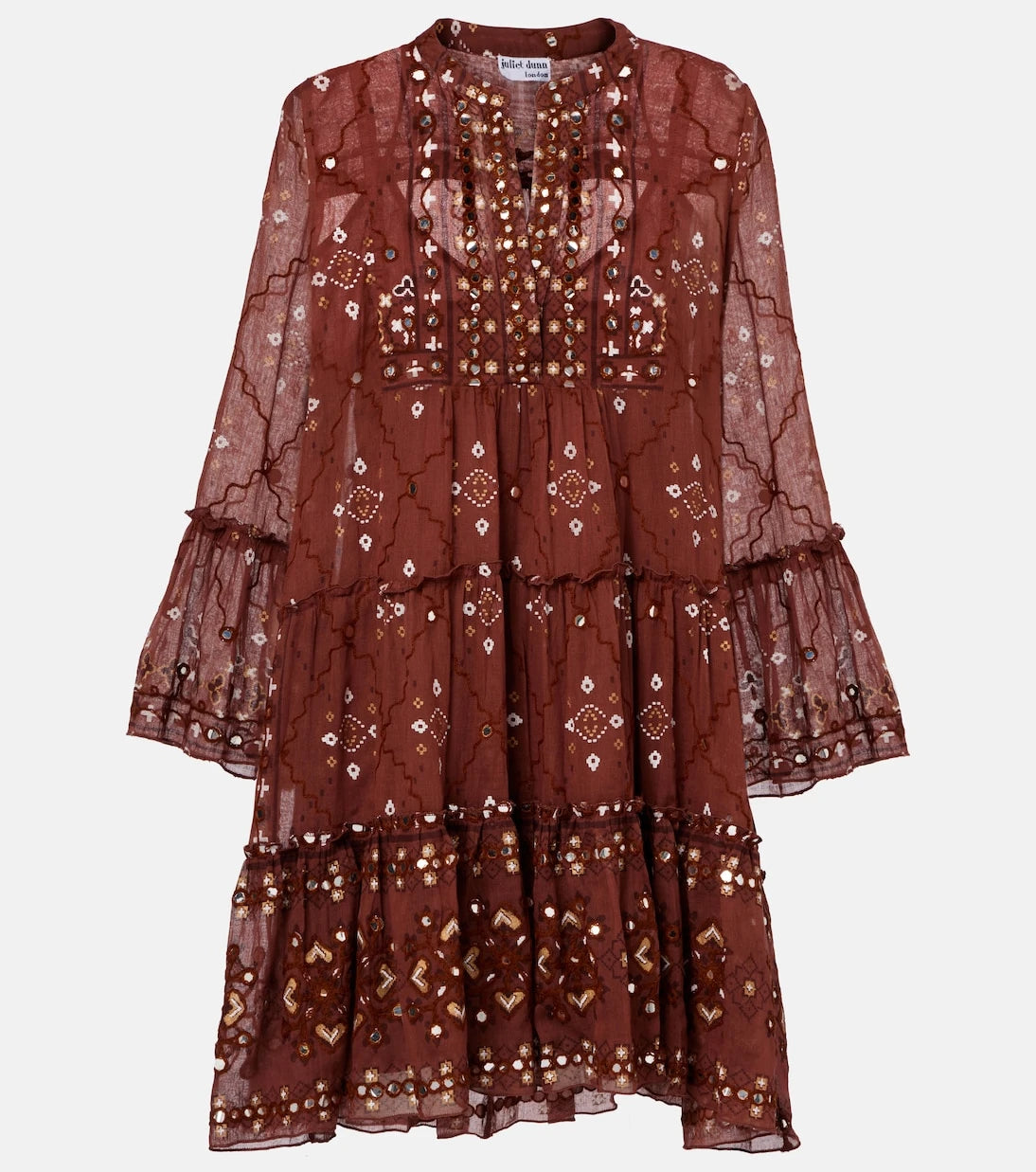 Juliet Dunn - Sequined cotton minidress