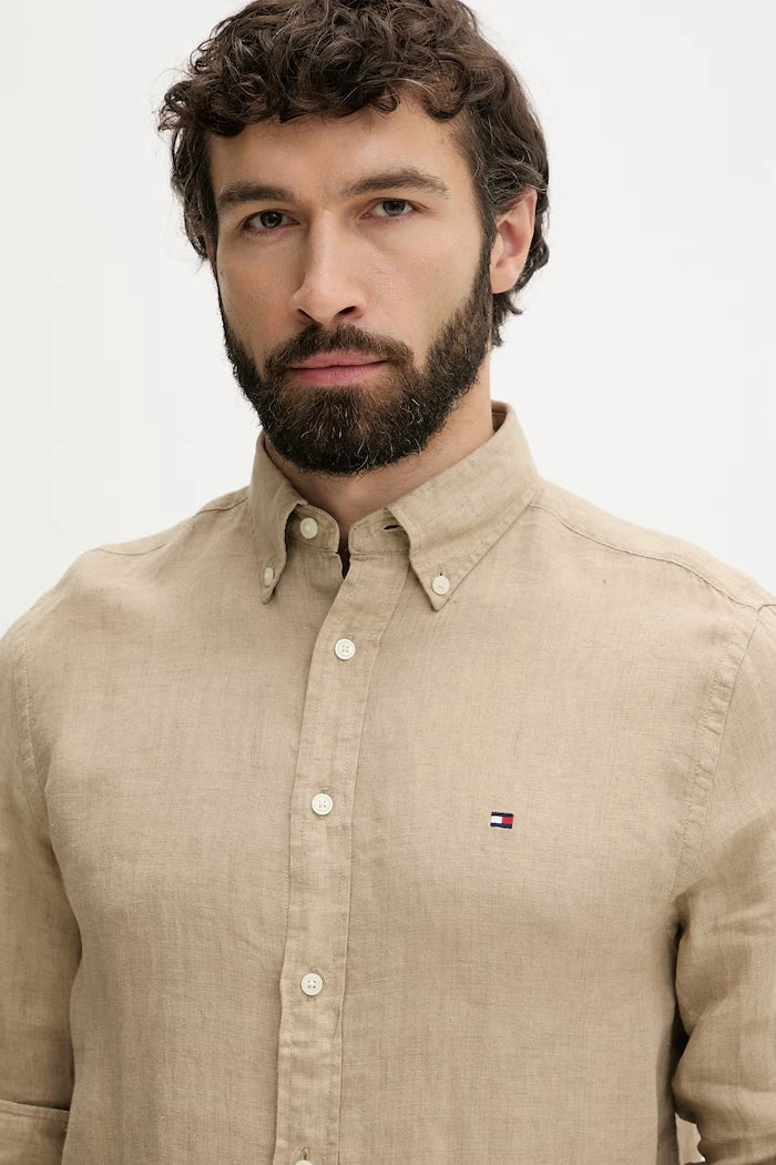 Tommy Hilfiger риза мъжка от лен