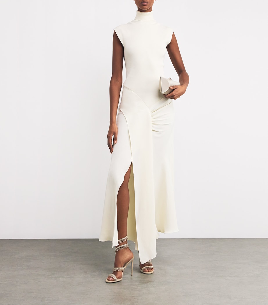 René Caovilla Nude Embellished Chandelier Sandals 105