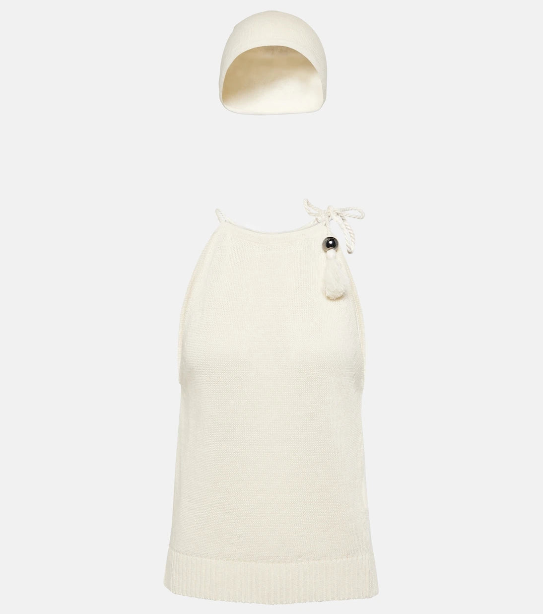 Max Mara - Moriana halterneck linen top and hat set