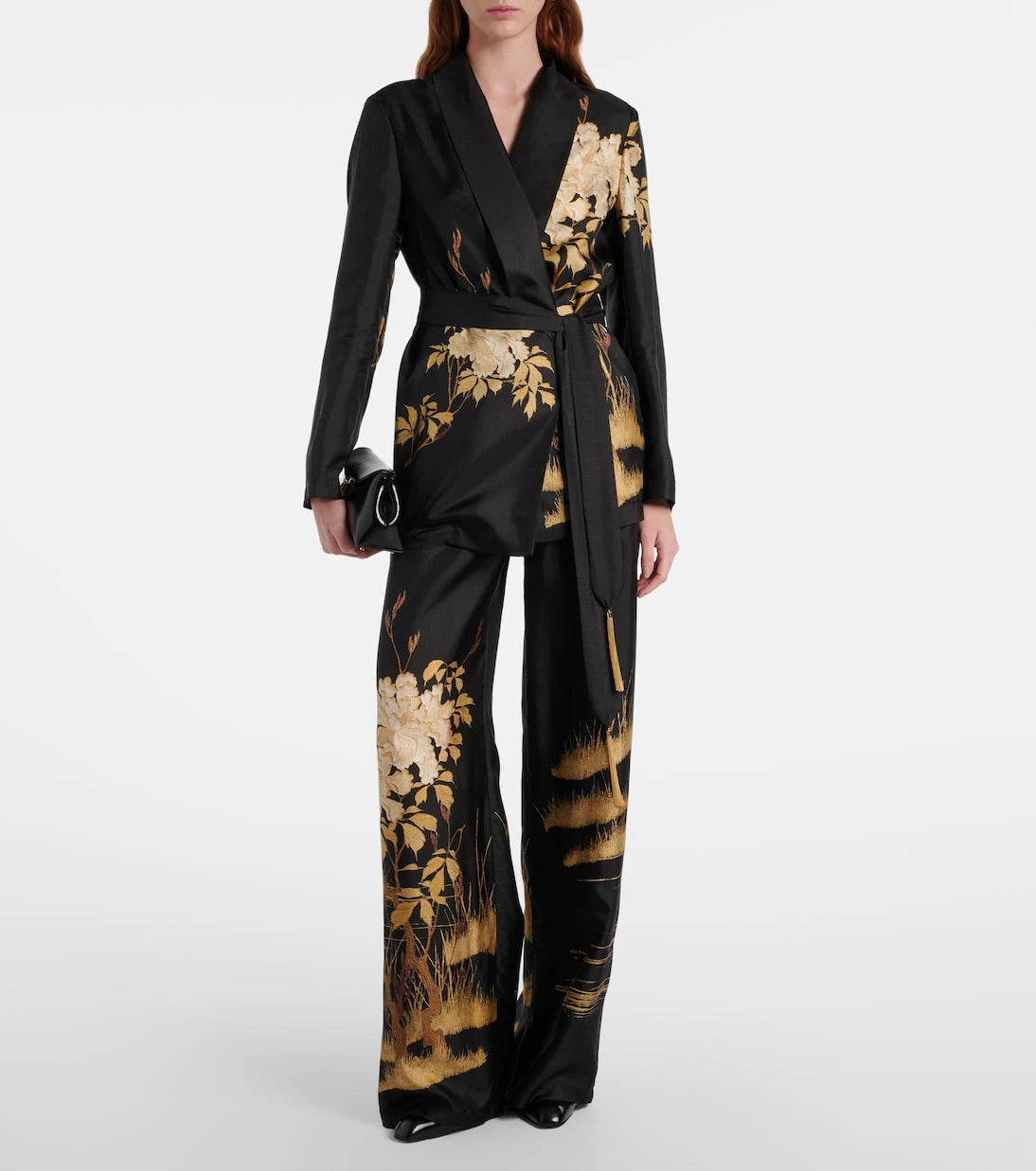 Max Mara - Mappa printed high-rise silk wide-leg pants