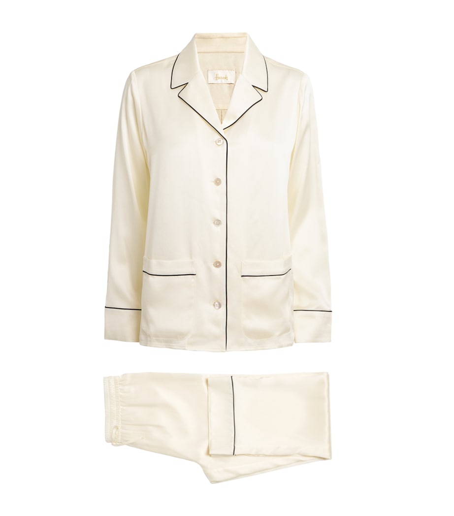 Ivory Silk Satin Pyjama Set