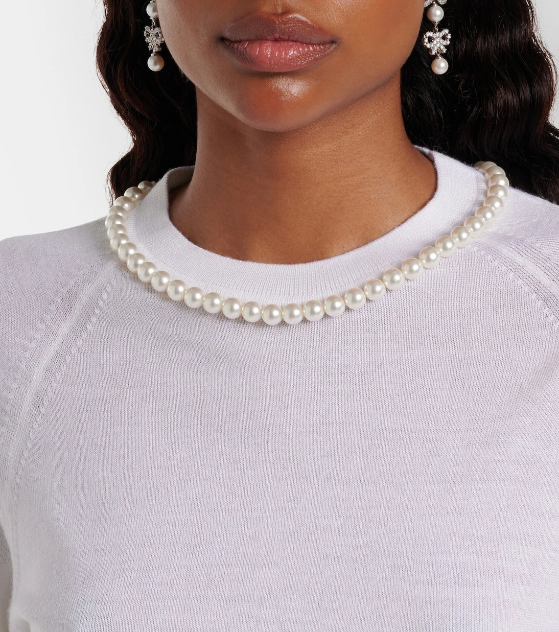 Simone Rocha - Embellished wool and silk top