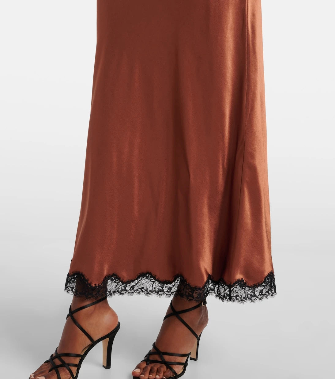 Rixo - Harlan lace-trimmed satin midi dress