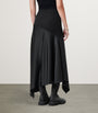 Black Satin Pia Midi Skirt
