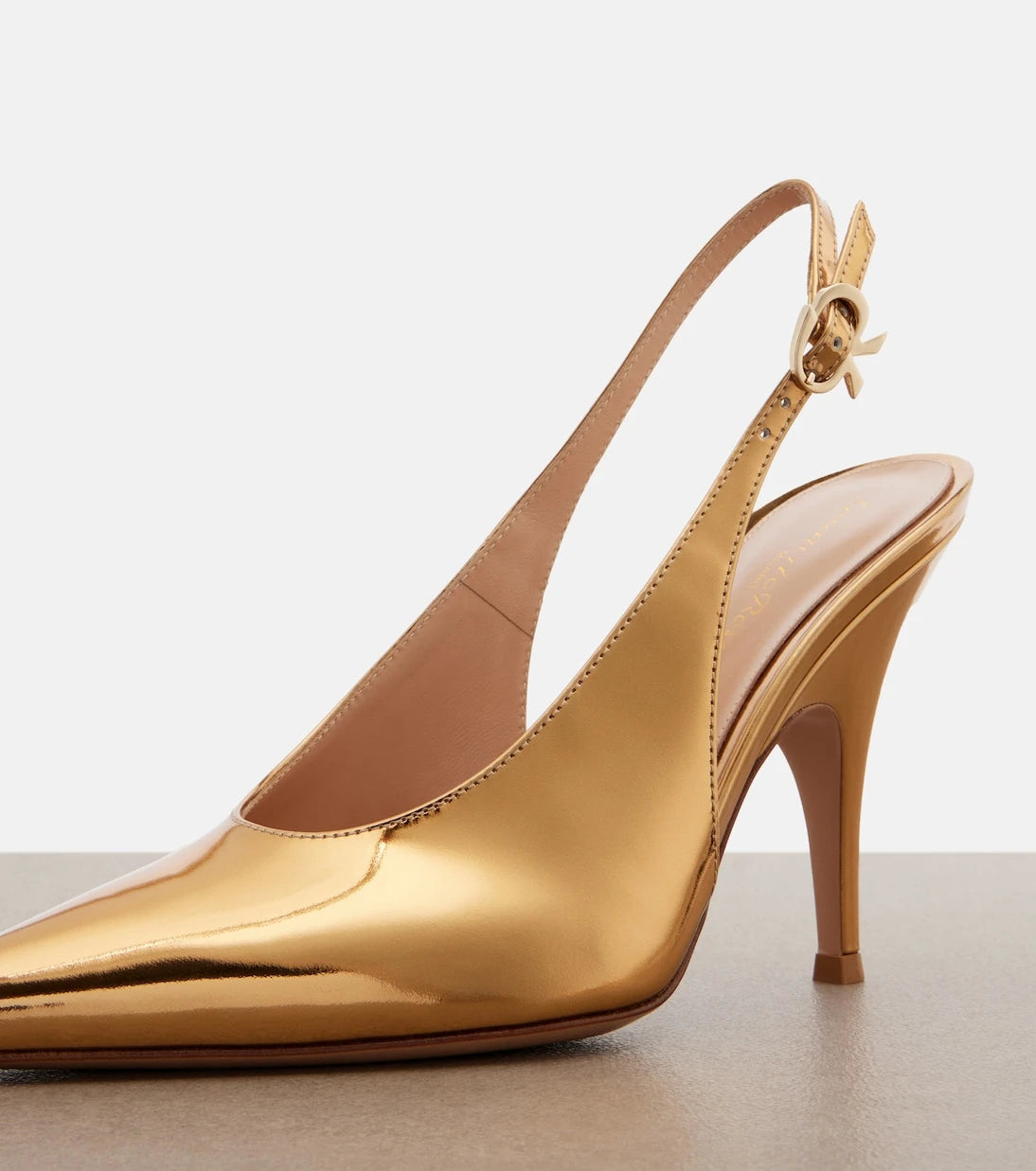 Gianvito Rossi - Sofia metallic leather slingback pumps