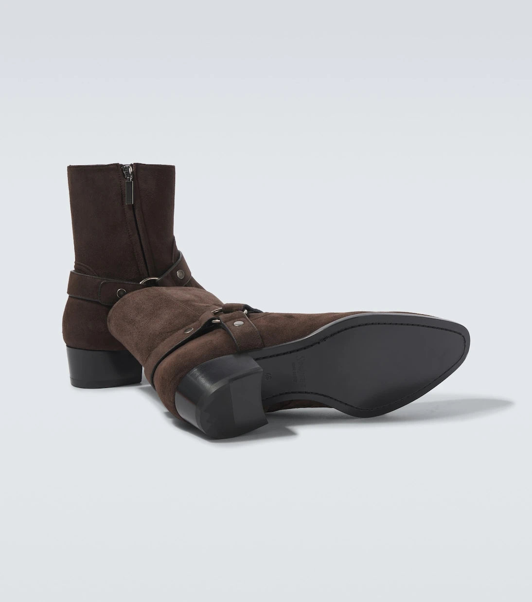 Saint Laurent - Wyatt Harness 40 suede biker boots