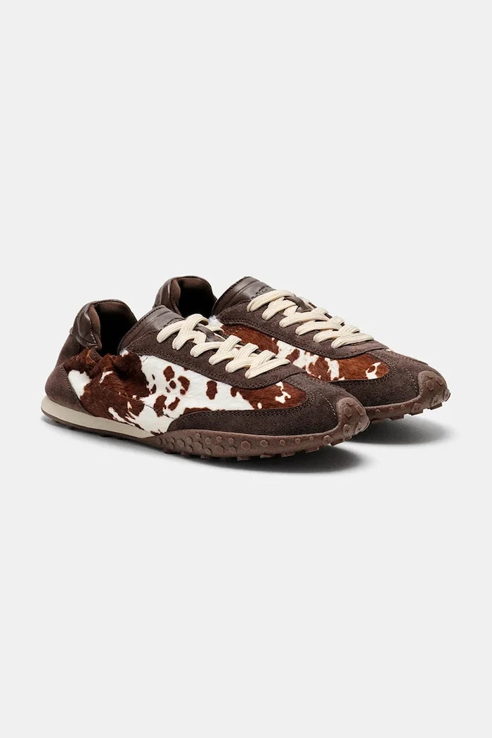 Hoff BRIDGE COW PRINT BROWN маратонки дамски от кожа