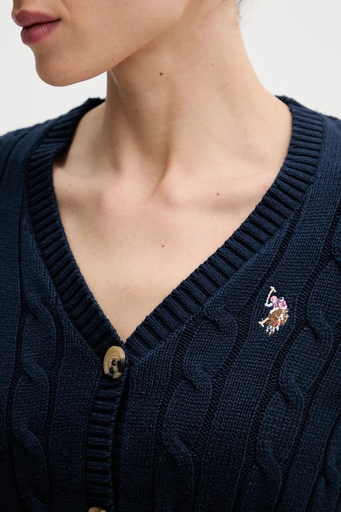 U.S. Polo Assn. жилетка дамска от памук CABLE KNIT