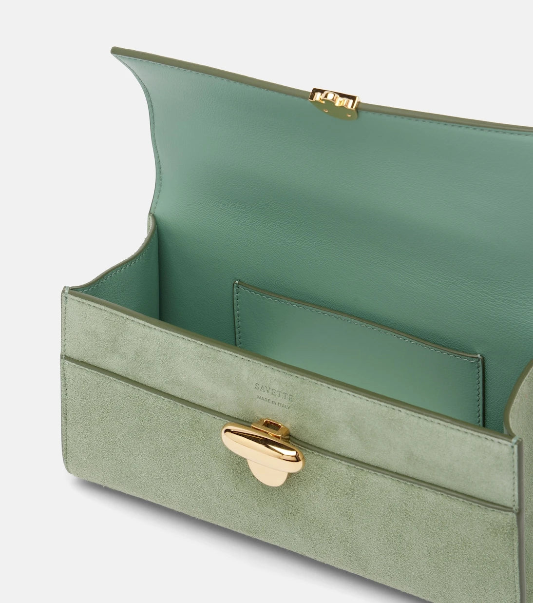 Savette - Symmetry Pochette Small suede top-handle bag
