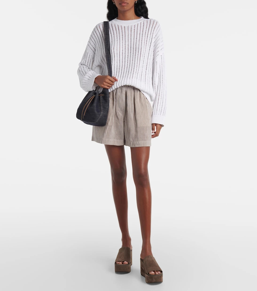 Brunello Cucinelli - Monili suede wedge mules