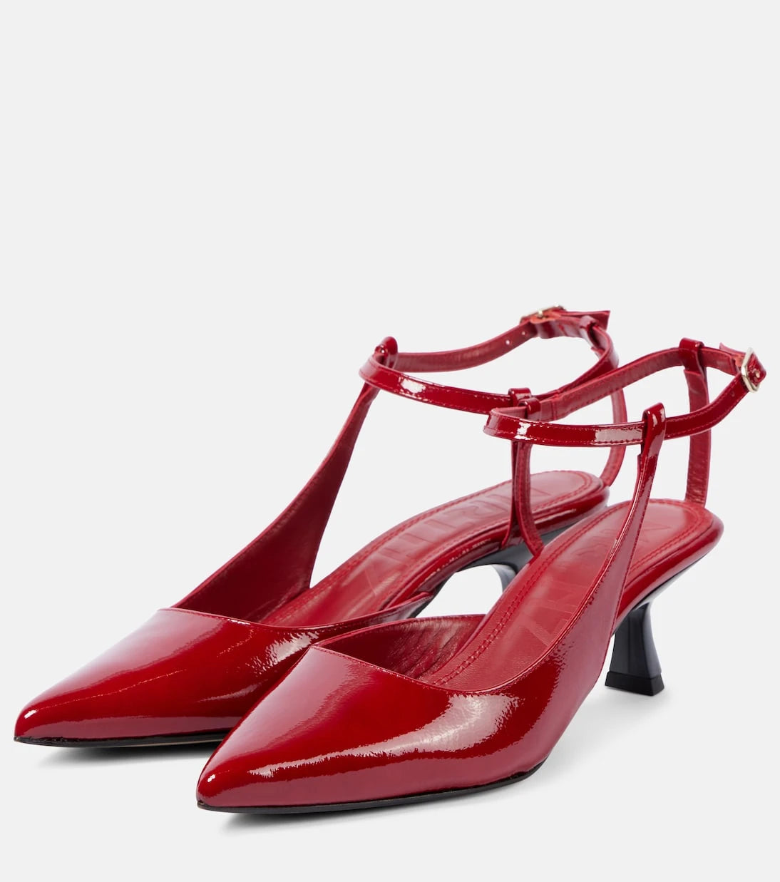 Souliers Martinez - Camelia patent leather pumps