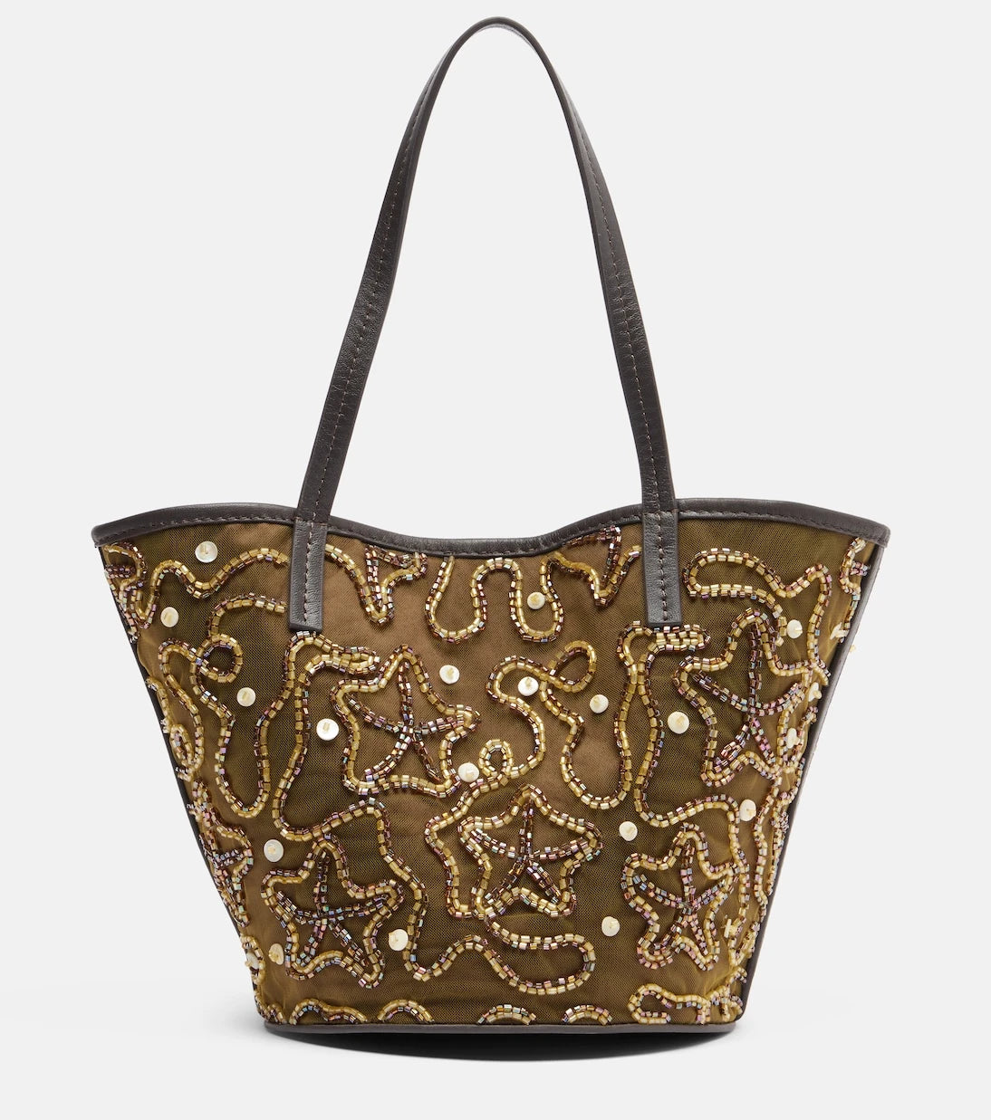 Staud - Caro embellished canvas tote bag