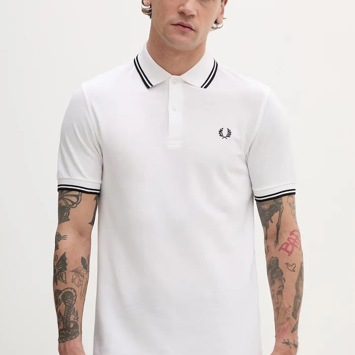 Памучна тениска с яка Fred Perry Twin Tipped Shirt