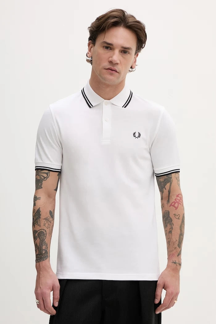 Памучна тениска с яка Fred Perry Twin Tipped Shirt