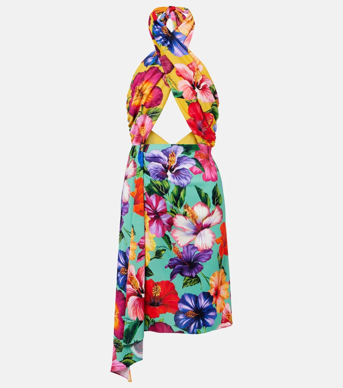 Dolce&Gabbana - Floral cutout wrap dress
