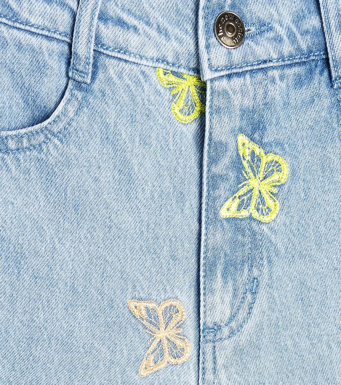 The New Society - Burbank embroidered denim shorts
