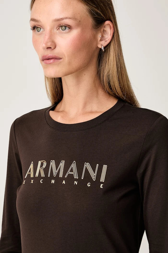 Armani Exchange Uzun Kollu Kadın Pamuk Bluz