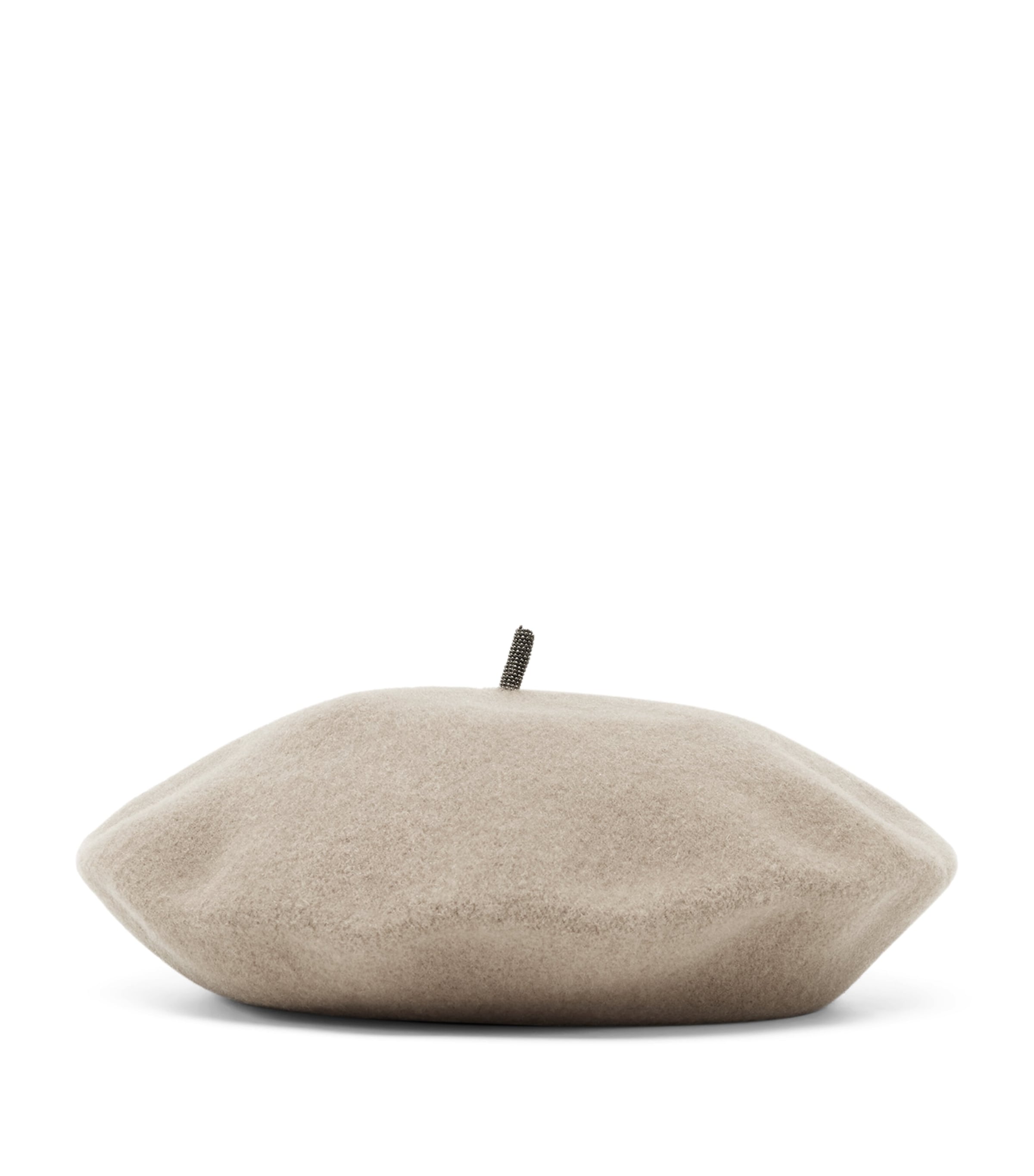Brunello Cucinelli White Wool Beret