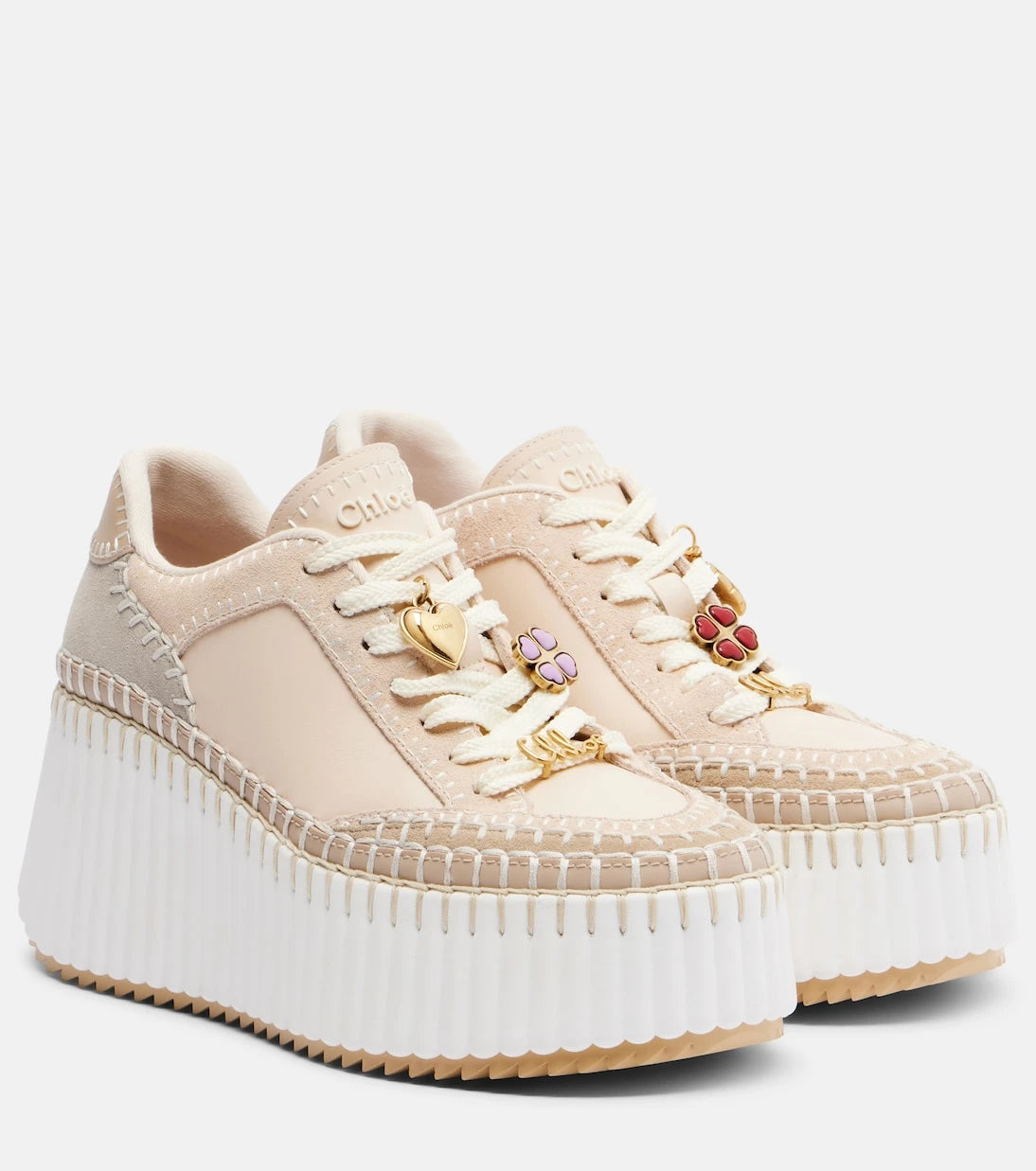 Chloé - Nama suede and leather platform sneakers