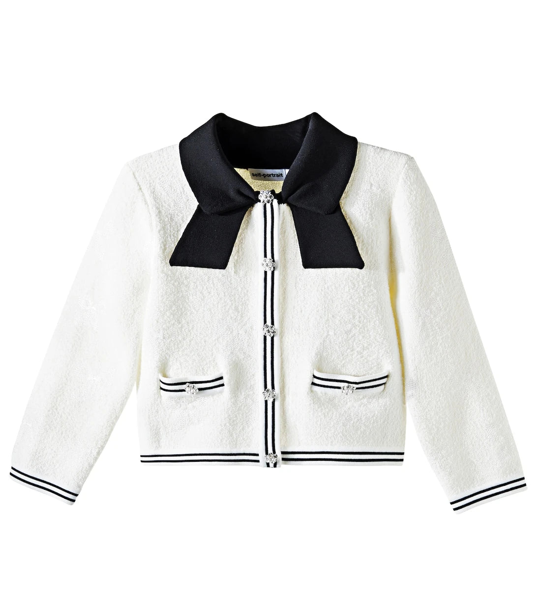 Self-Portrait Kids - Embellished jacquard cardigan