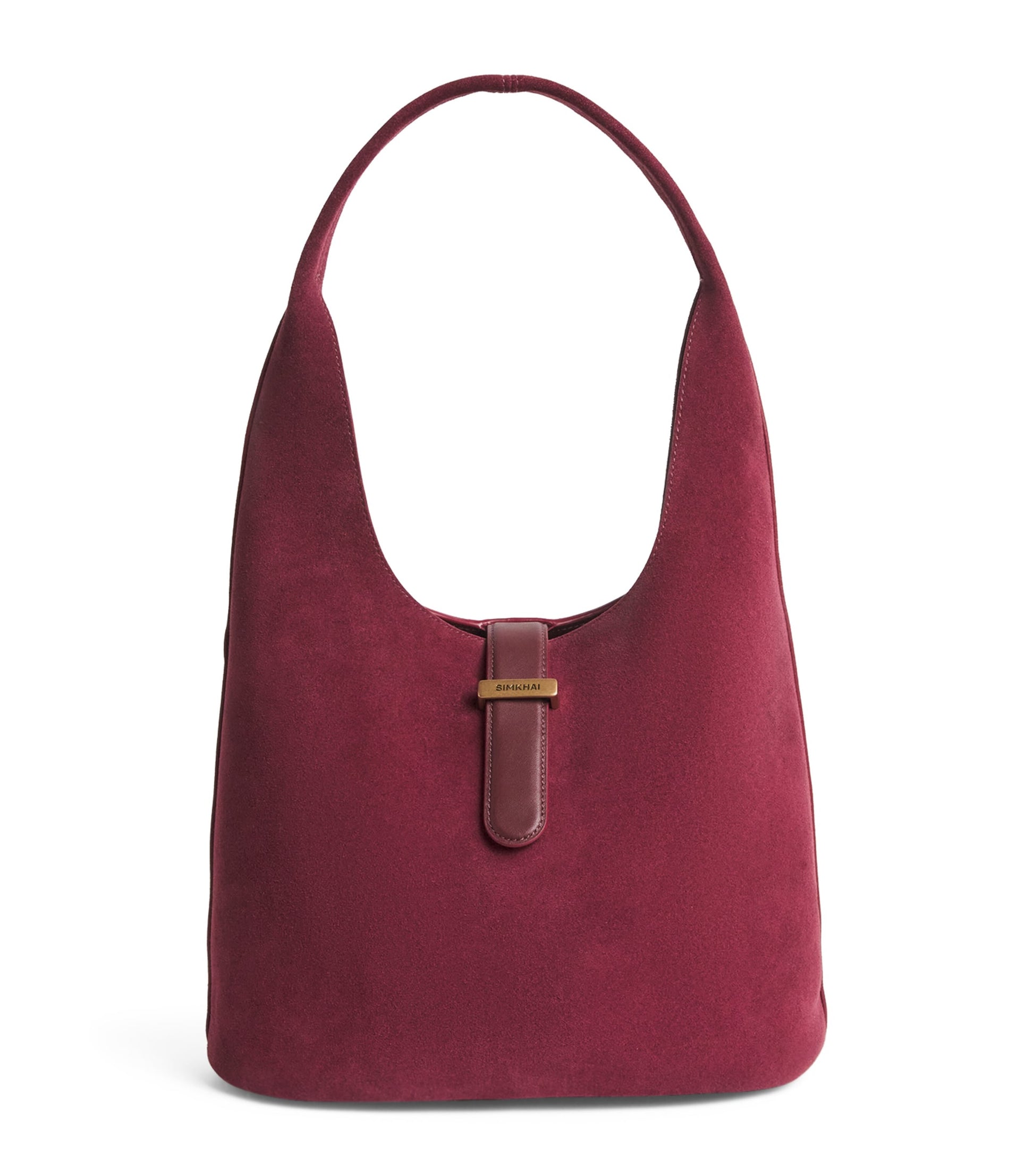 Simkhai Red Suede Khai Shoulder Bag