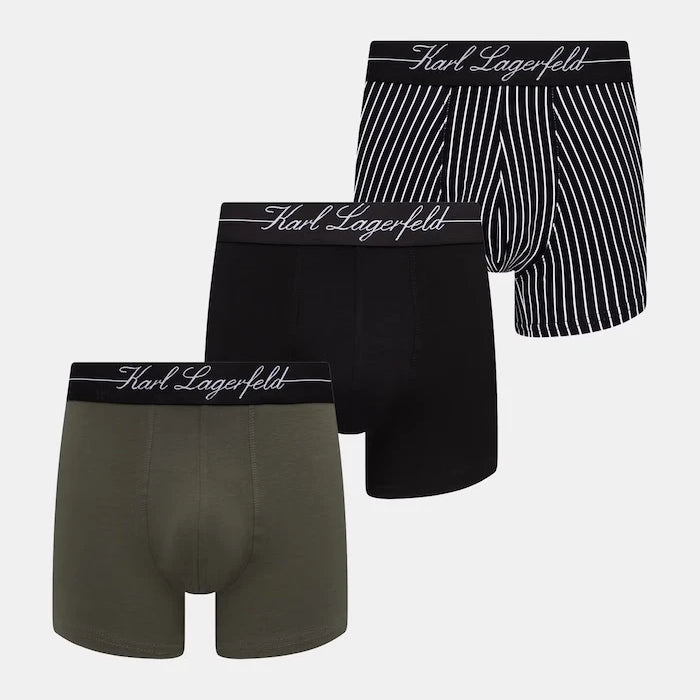 Karl Lagerfeld erkek pamuk ve elastanlı dar boxer 3'lü