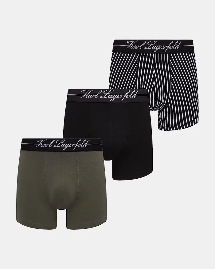 Karl Lagerfeld erkek pamuk ve elastanlı dar boxer 3'lü