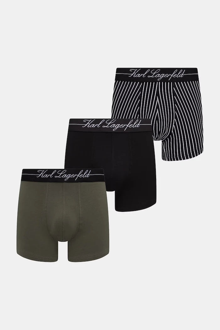 Karl Lagerfeld erkek pamuk ve elastanlı dar boxer 3'lü