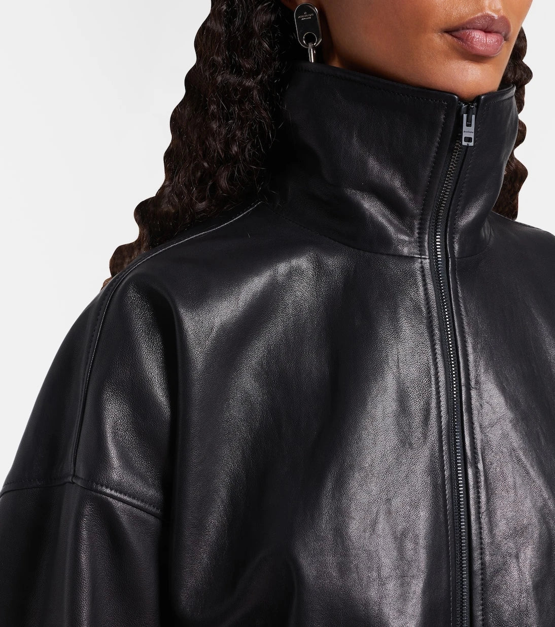 Acne Studios - سترة جلدية بشعار العلامة