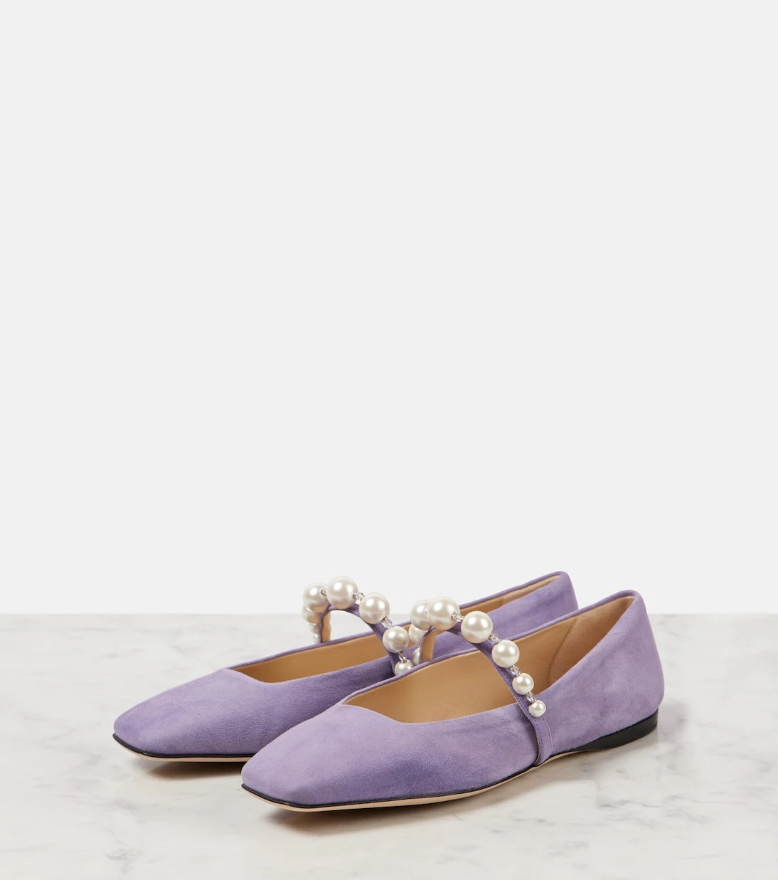 Jimmy Choo - Ade embellished suede ballet flats