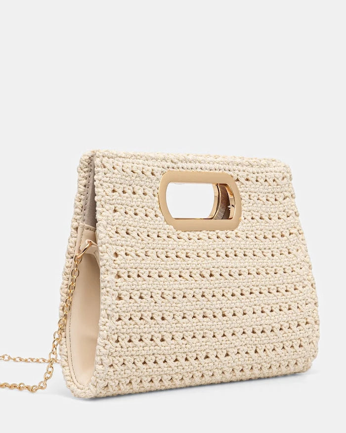 Morgan örgü kumaştan kadın crossbody çanta
