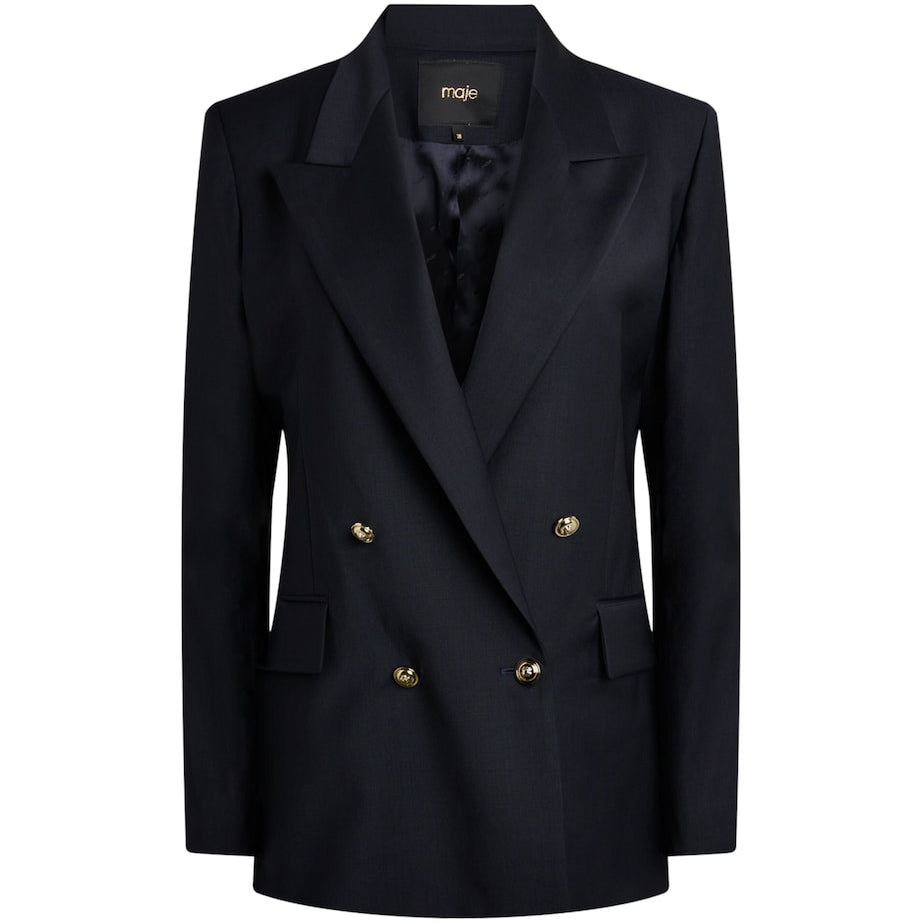 Blue Double-Breasted Blazer