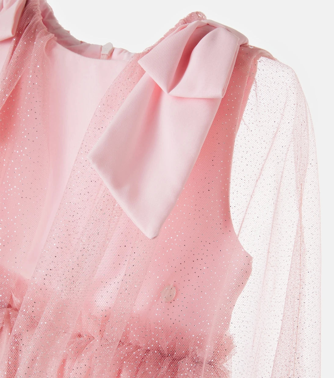 Patachou - Bow-detail tulle dress