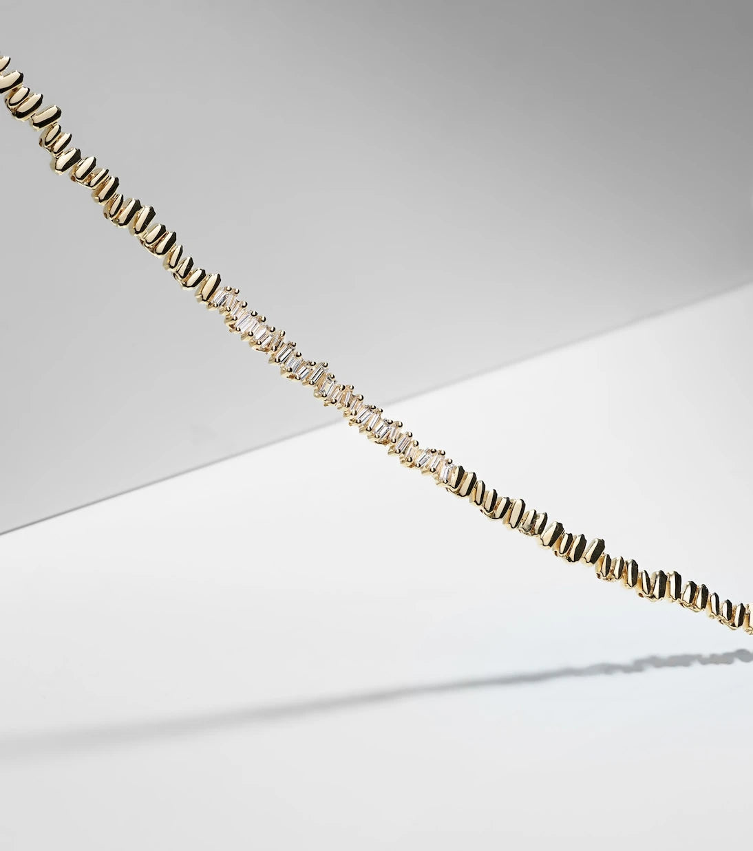 Suzanne Kalan - 18kt gold tennis necklace with diamonds