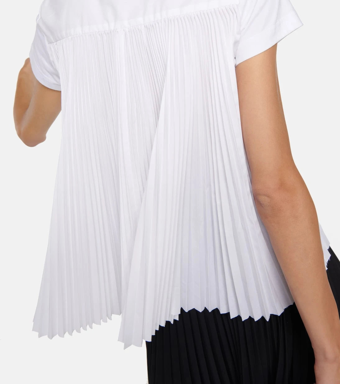 Sacai - Pleated cotton jersey T-shirt