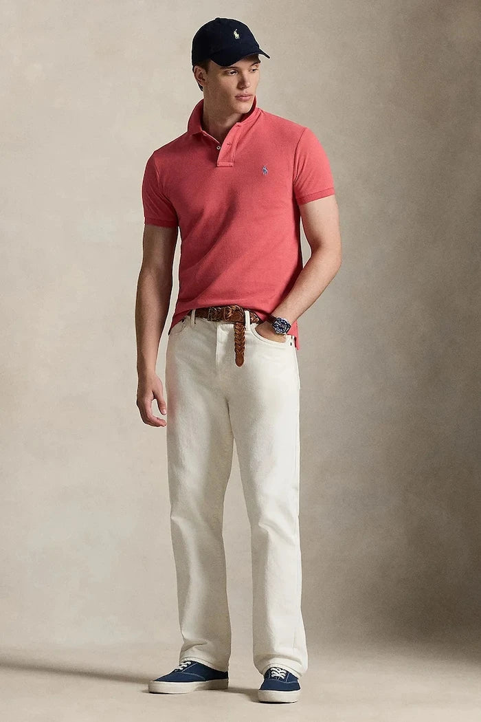 Памучна тениска с яка Polo Ralph Lauren