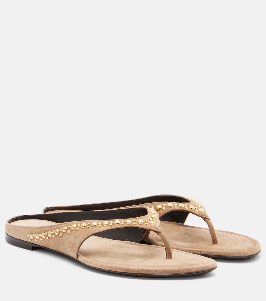 Herbert Levine - Sun-kissed embellished suede thong sandals
