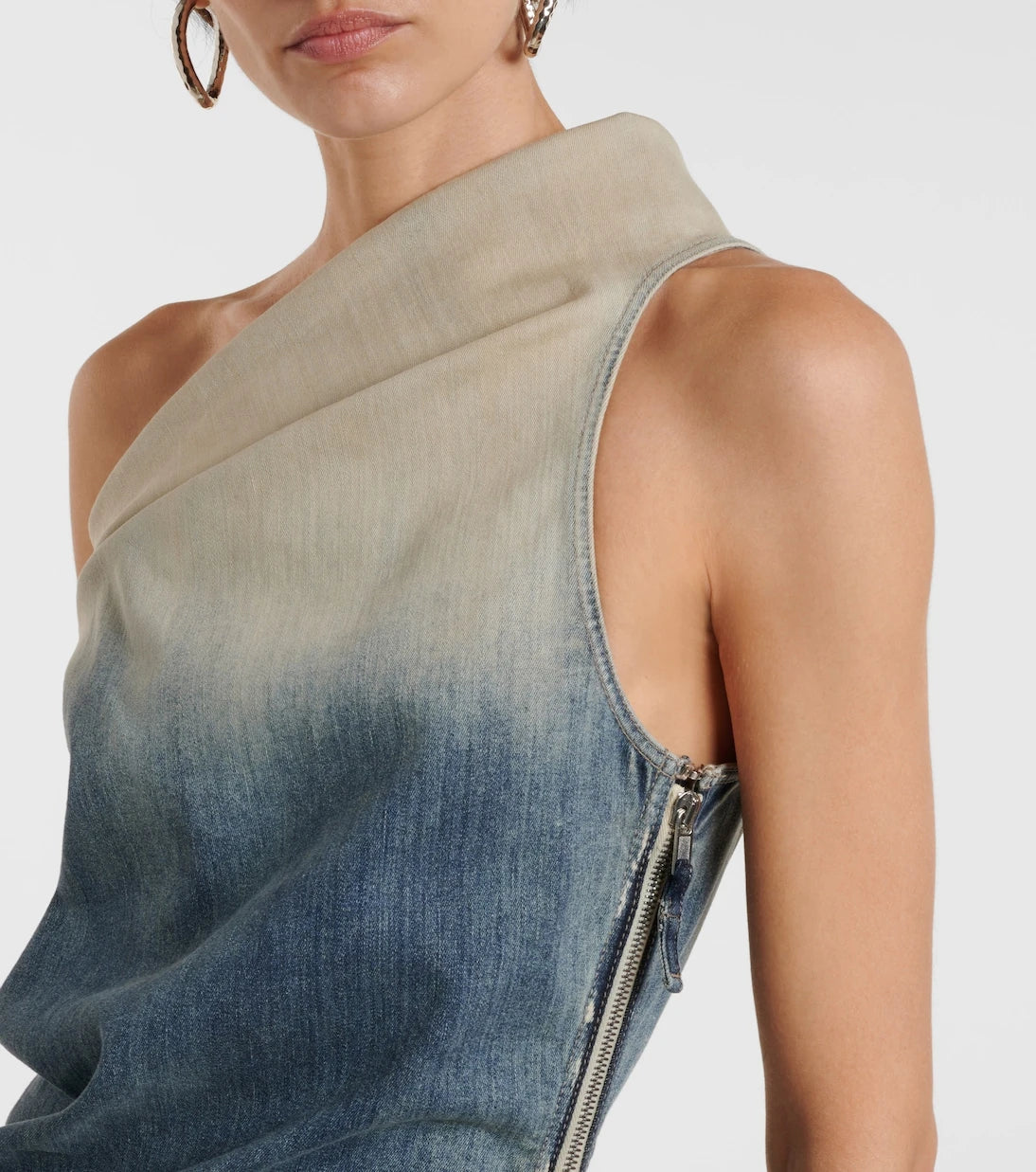 Rick Owens - Athena one-shoulder denim midi dress