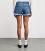 7 For All Mankind Blue Mid Roll Denim Shorts