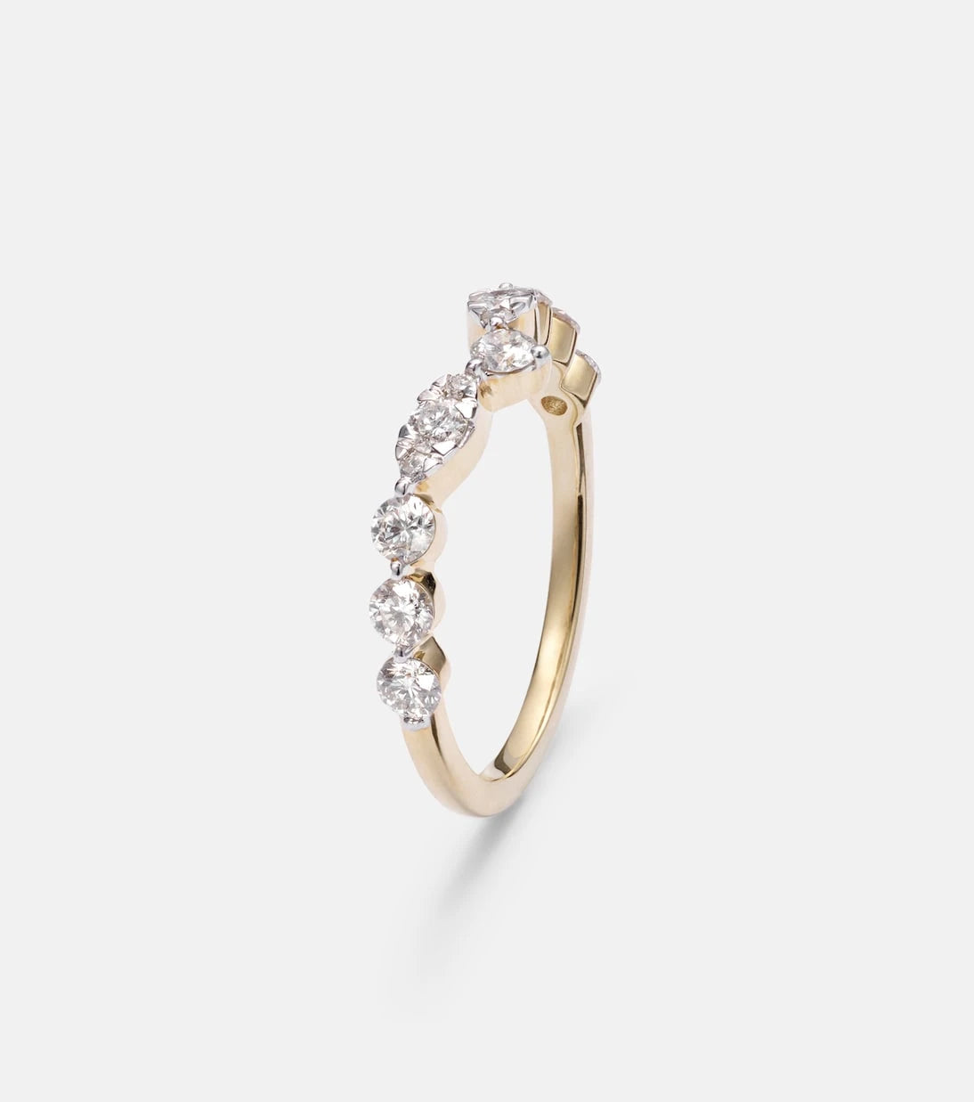 Stone and Strand - خاتم ميوز تيارا من الذهب عيار 10 قيراط مع الماس