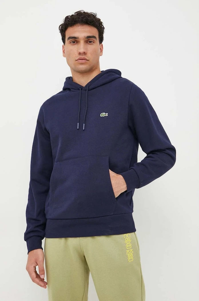 Pamuklu kapüşonlu Lacoste sweatshirt