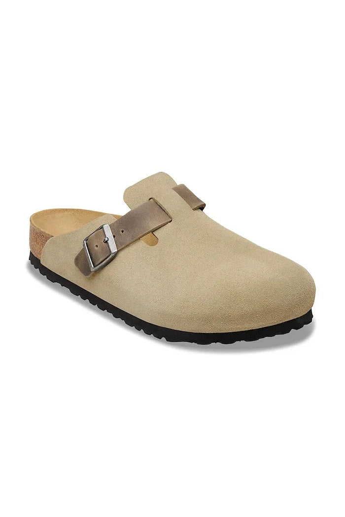 Birkenstock чехли сабо мъжки от велур Boston