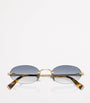 Gold Metal Oval Sunglasses